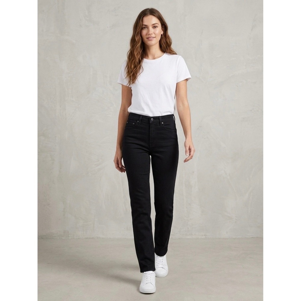 Levis Premium 724 High Rise Straight Jeans Black Denim Pants W29 L30 18883-0006